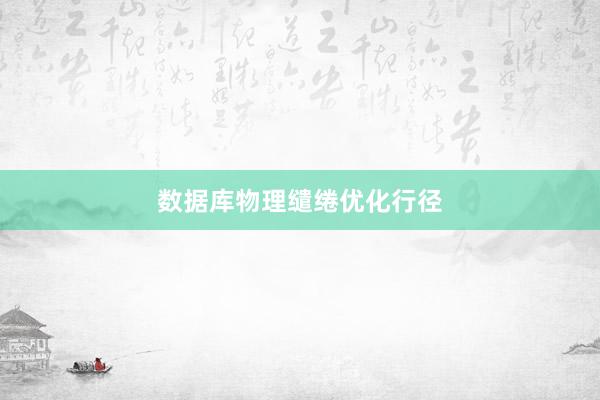 数据库物理缱绻优化行径